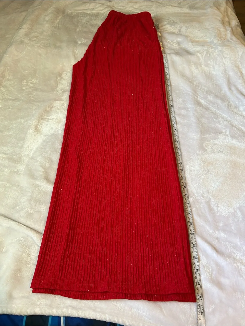 CHICME Women’s XL Red 2 Piece Set Hooded Top Wide Leg Pants Sparkle